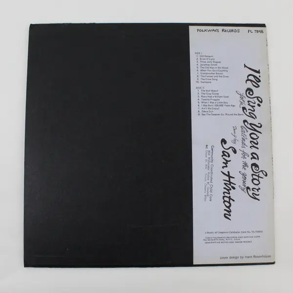 Sam Hinton I'll Sing You A Story Folkways Records FC 7548 12" LP