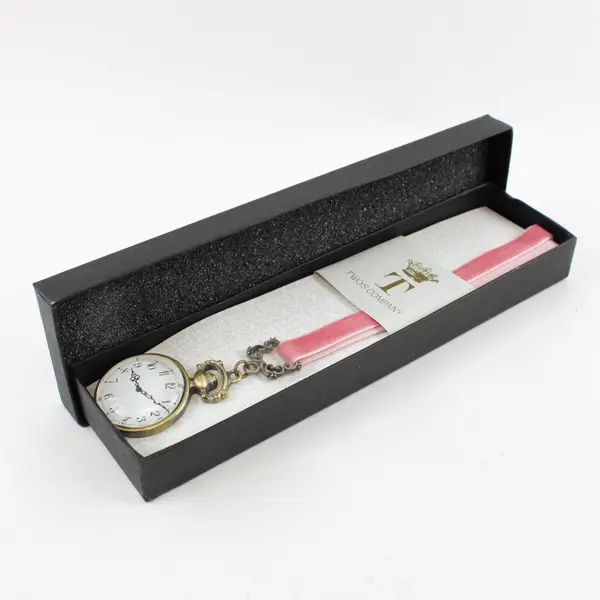 Two's Company Time To Read Pink Pocket Watch Ribbon Bookmark Boxed