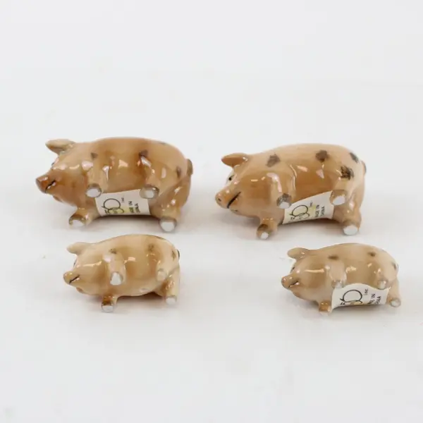 Lot of 4 Department 56 Ceramic Pig Figurines Collectible Decor