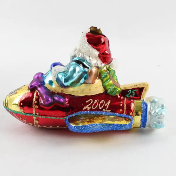Christopher Radko 2001 Sonic Santa Rocket Christmas Ornament Rare
