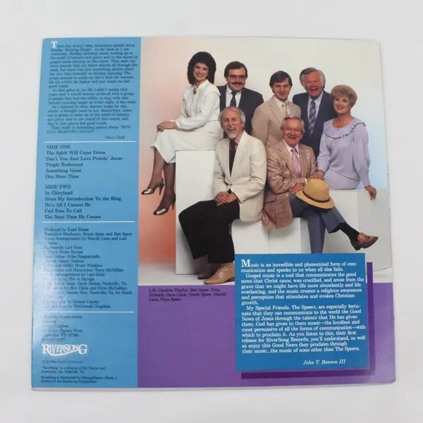 The Speers Sunday Morning Singin' 12-Inch Vinyl Gospel Record LP