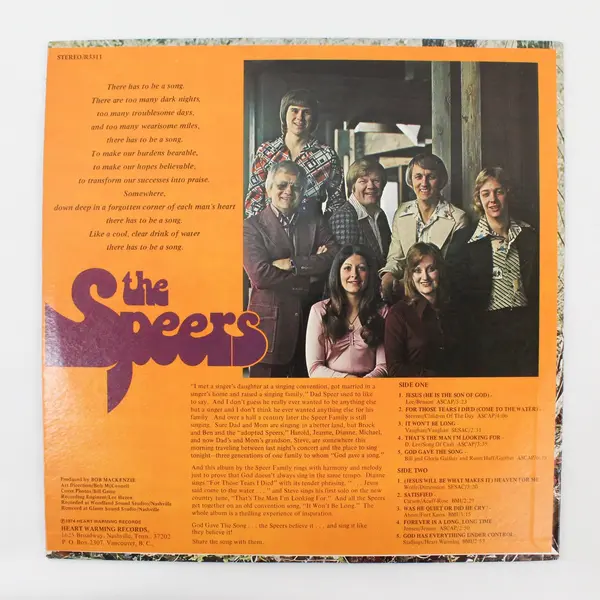 The Speers God Gave The Song 12" Vinyl Record