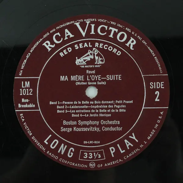 Ravel / Bolero  / Mother Goose Suite  12" Vinyl Record