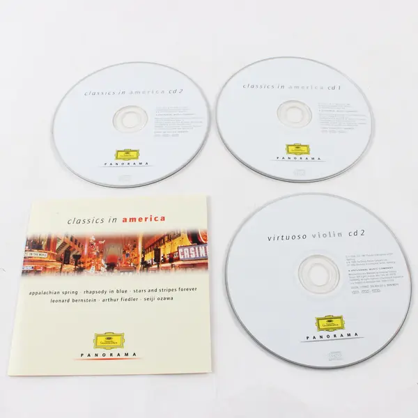 Lot of 3 Panorama CDs Classics in America CD 1 & 2 Virtuoso Violin CD 2 Preowned