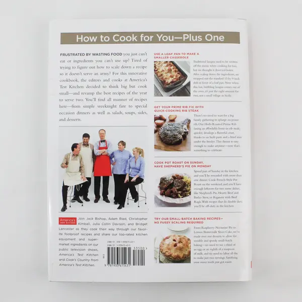 America's Test Kitchen Cooking For Two Best Recipes Cut Down to Size  2009 HC DJ