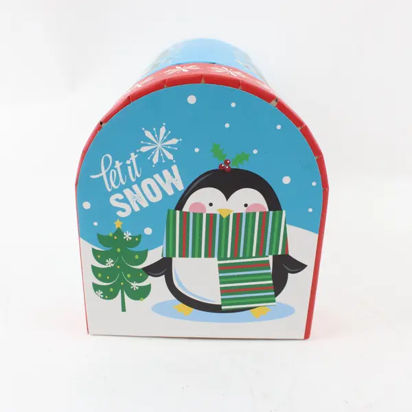 Greenbrier International Christmas Penguin Mailbox Gift Box