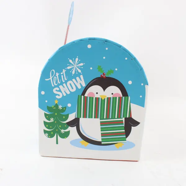 Greenbrier International Christmas Penguin Mailbox Gift Box