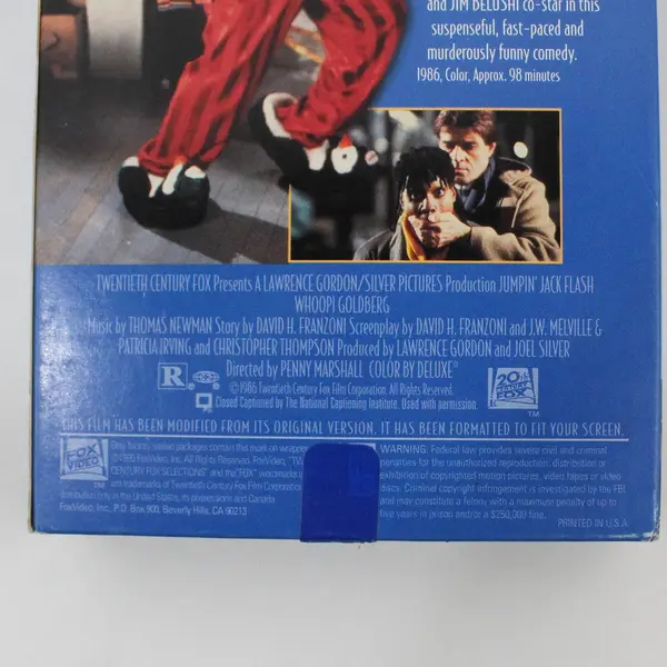 Jumpin' Jack Flash VHS Tape 1995, 20th Century Fox Whoopi Goldberg #8699 