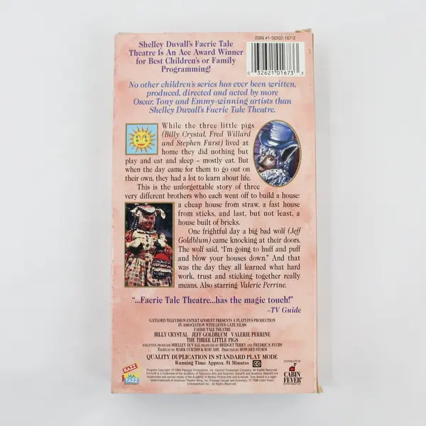 Vintage "Three Little Pigs" VHS Tape 1984, Shelley Duvall's Faerie Tale Theatre