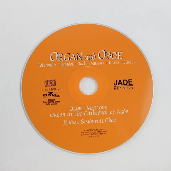 Organ & Oboe CD Daniel Matrone Jerome Simonpoli Classical Music