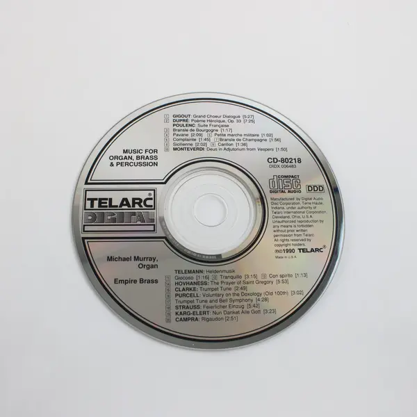 Music for Organ Brass & Percussion CD Empire Brass Michael Murray Telarc