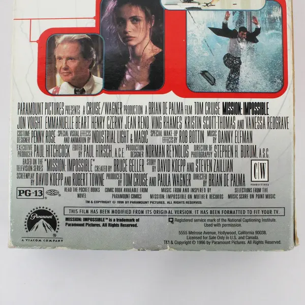 Mission Impossible VHS 1996, Paramount Pictures Tom Cruise #318993 