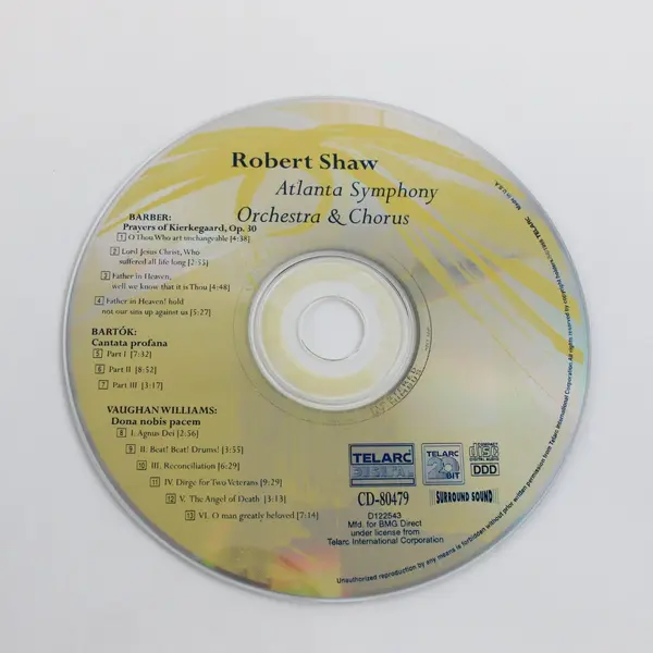 Telarc CD Robert Shaw Barber Vaughan Williams Bartok Prayers Kierkegaard