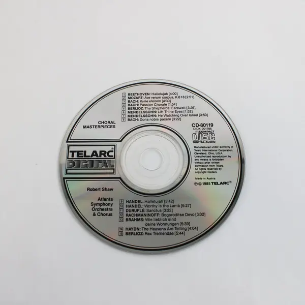 Telarc CD-80119 Choral Masterpieces Robert Shaw Atlanta Symphony Orch Chorus