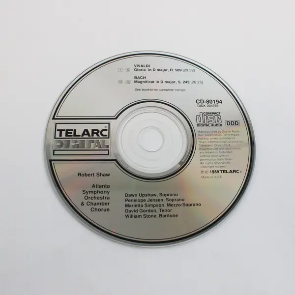 Telarc Vivaldi Gloria & Bach Magnificat Robert Shaw Atlanta Symphony CD