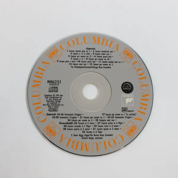 Music of Gabrieli Empire Brass CD Columbia/Sony 1996 Classical MHK62533