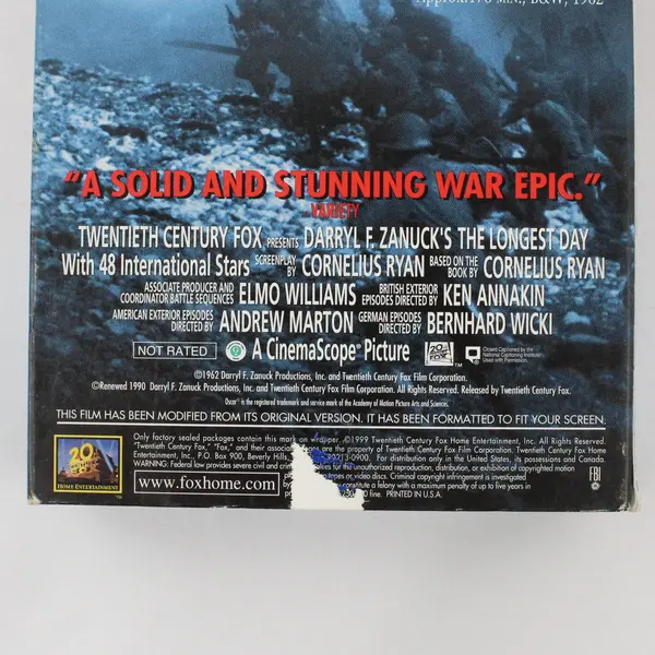 The Longest Day VHS Tape 1998 B&W version, #4104722 John Wayne 