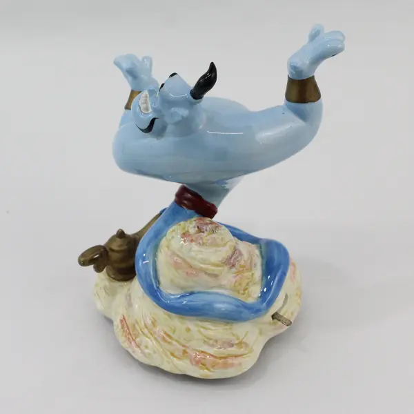 Vintage Disney Aladdin Genie Music Box Ceramic Figurine 1992, Schmid 