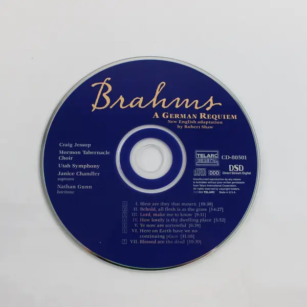 Brahms A German Requiem CD Telarc Mormon Tabernacle Choir CD-80501 Craig Jessop