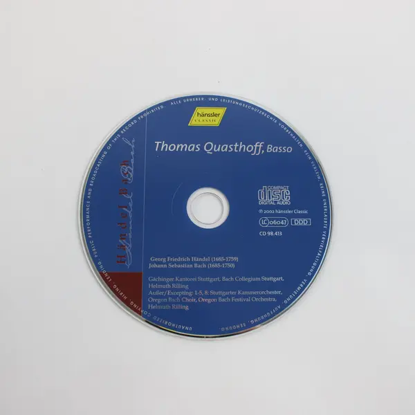 Thomas Quasthoff Handel Bach Classical CD 2002 Hänssler Classic Paper CD Sleeve
