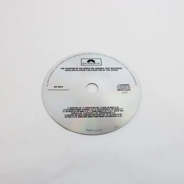 Phantom of the Opera Highlights Original London Cast CD Crawford Brightman