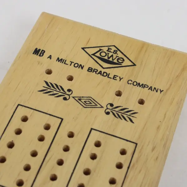 Vintage Milton Bradley E.S. Lowe Cribbage Board 3 Track No Pegs 