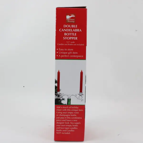 Dennis East Christmas Morning Double Candelabra Bottle Stopper Holiday
