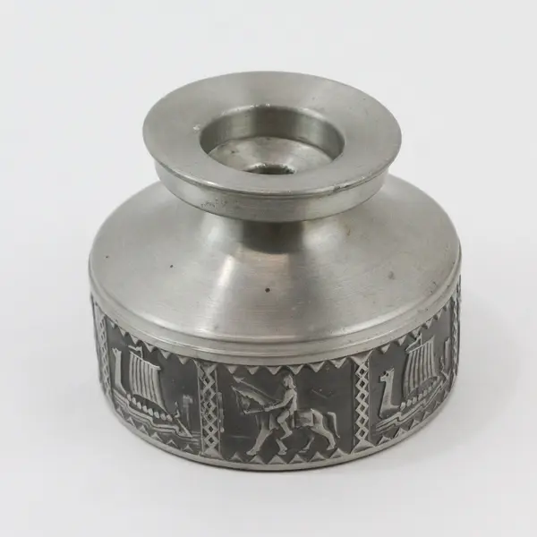 Vintage Snorre Norsk Tinn Norwegian Pewter Taper Candle Holder 