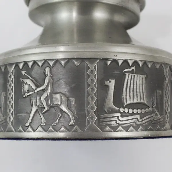Vintage Snorre Norsk Tinn Norwegian Pewter Taper Candle Holder 
