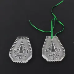 Waterford Crystal 1991 12 Days Eight Maids Ornaments Lot 2 Orig Boxes/Felt Bags