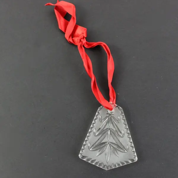 Waterford Crystal Frosted Christmas Tree Ornament with Felt Bag & Box 3" Tall