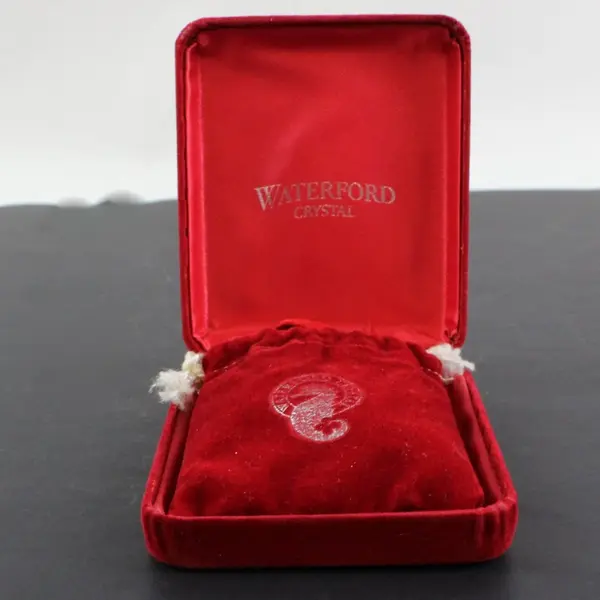 Waterford Crystal Frosted Christmas Tree Ornament with Felt Bag & Box 3" Tall