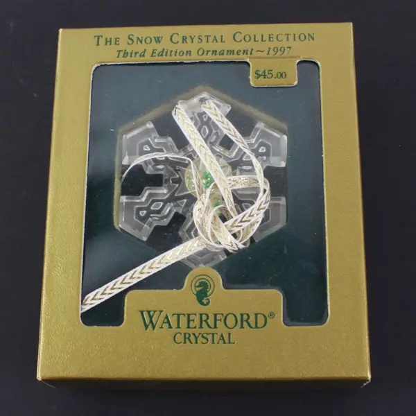 Waterford Crystal Snow Crystal Collection 1997 3rd Edition Ornament Boxed 2.5"