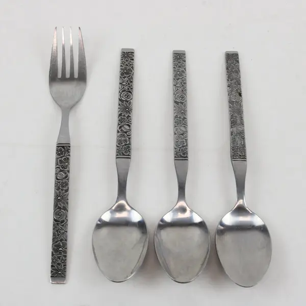 Lot of 4 Hanford Forge Finesse Stainless Flatware 3 Tablespoons 1 Fork