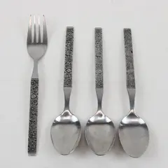 Lot of 4 Hanford Forge Finesse Stainless Flatware 3 Tablespoons 1 Fork