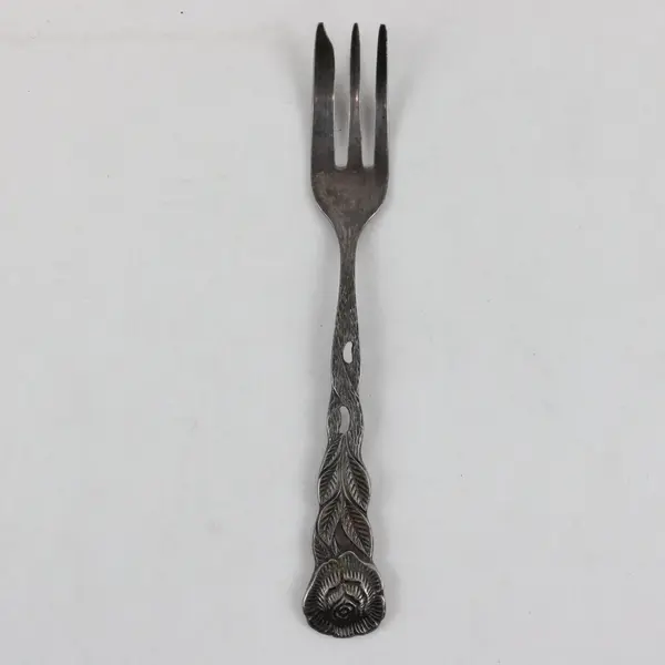 Vintage Hildesheimer Rose Silver-Plated Dessert Cake Fork Embossed