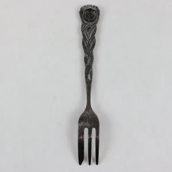 Vintage Hildesheimer Rose Silver-Plated Dessert Cake Fork Embossed