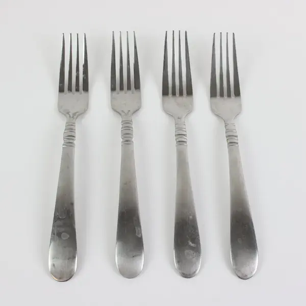 Set of 4 Cuisinart Satin Americana 18/10 Stainless Dinner Forks 8 1/8"