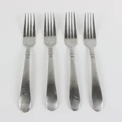 Set of 4 Cuisinart Satin Americana 18/10 Stainless Dinner Forks 8 1/8"