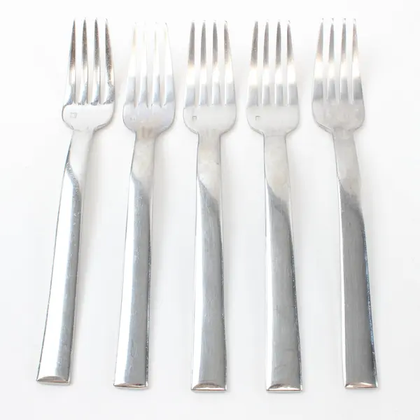 Lot of 5 Fortessa Unknown Pattern 8 Inch Dinner Forks