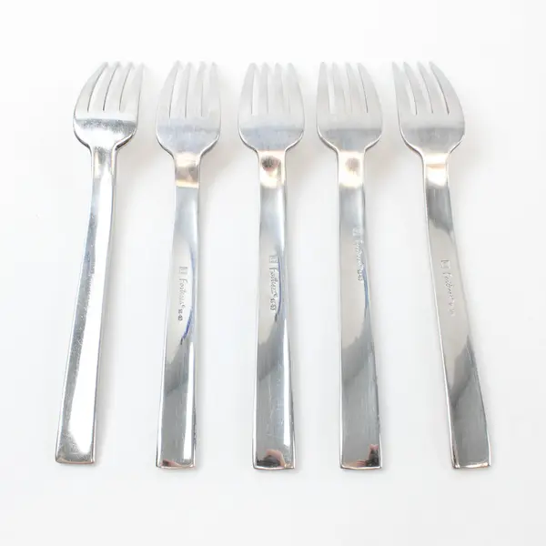 Lot of 5 Fortessa Unknown Pattern 8 Inch Dinner Forks