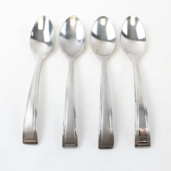 Lot of 4 Fortessa Spoons Unknown Pattern Used Flatware