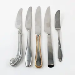 Lot of 5 Yamazaki/Yamazaki-Roy Stainless Table Knives 9, 8.5, 7in