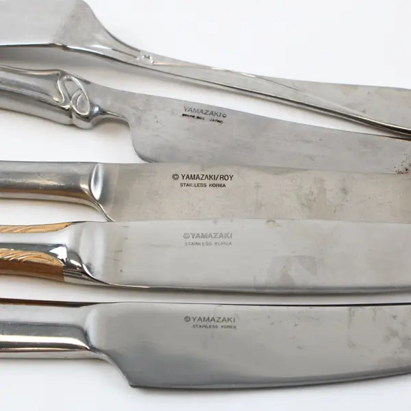 Lot of 5 Yamazaki/Yamazaki-Roy Stainless Table Knives 9, 8.5, 7in