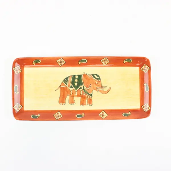 Pier 1 Imports Marrakesh Terracotta Elephant Bowl & Serving Tray Red Orange