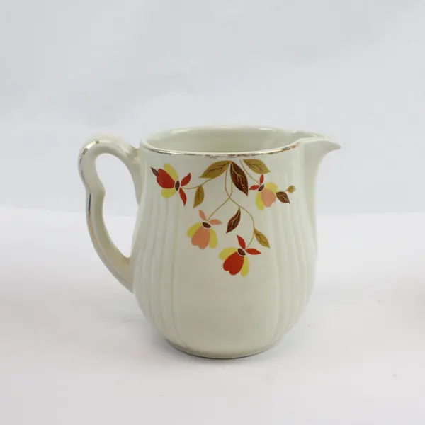 Vintage Hall's Autumn Leaf Ceramic Kitchenware Pitcher & Bowl Set