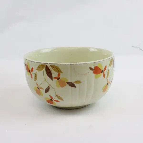 Vintage Hall's Autumn Leaf Ceramic Kitchenware Pitcher & Bowl Set