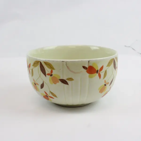 Vintage Hall's Autumn Leaf Ceramic Kitchenware Pitcher & Bowl Set