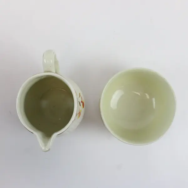 Vintage Hall's Autumn Leaf Ceramic Kitchenware Pitcher & Bowl Set