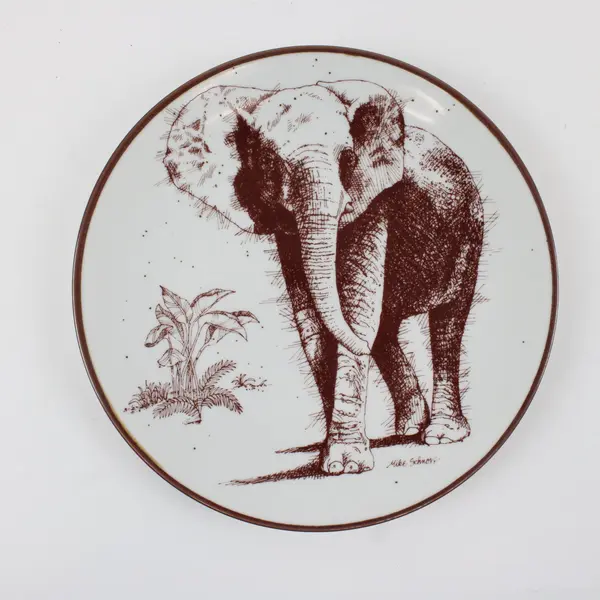 Set of 3 San Diego Wild Animal Park Elephant Plates Mike Schnorr